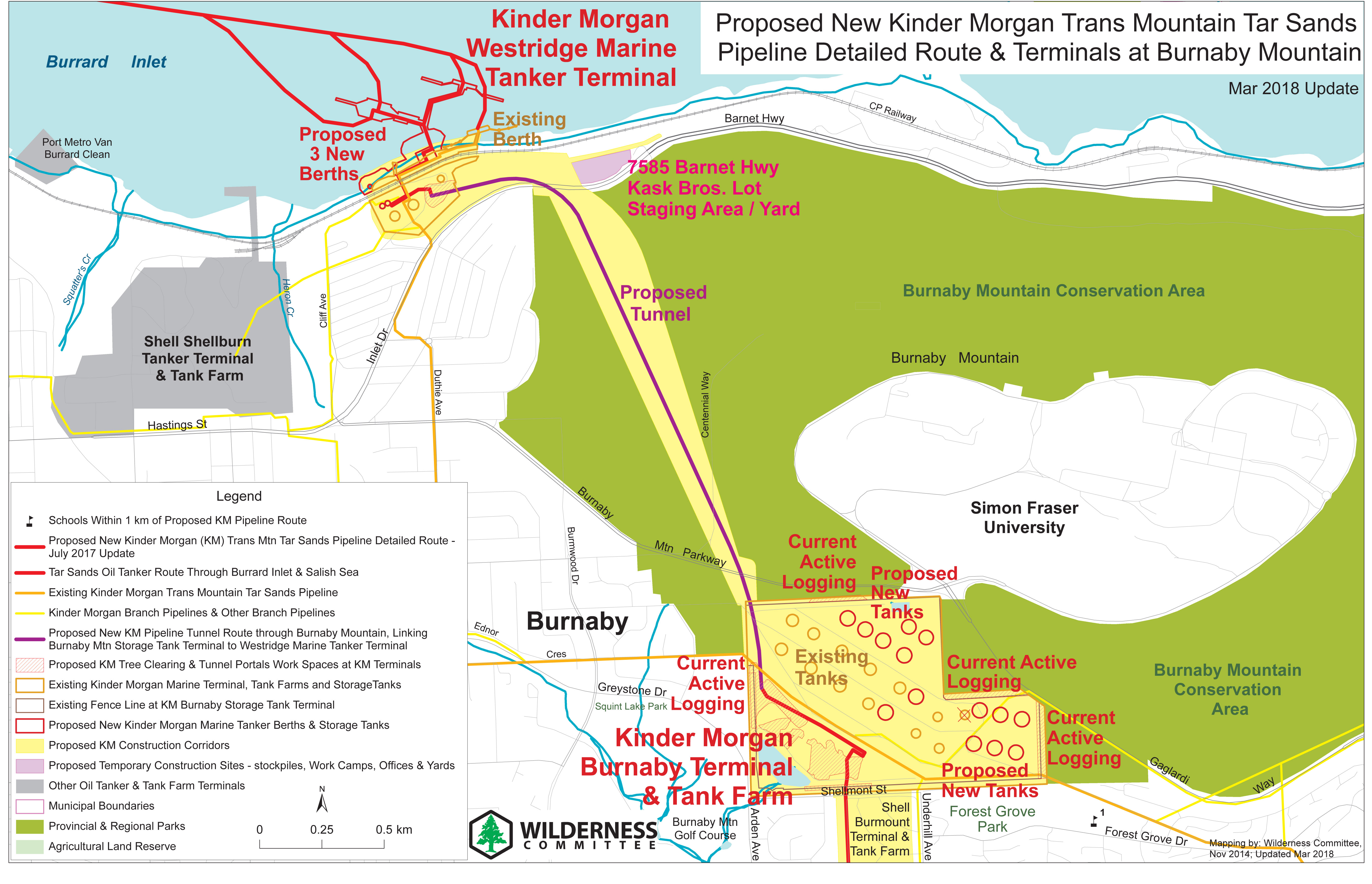 Burnaby Oil Pipeline Map
