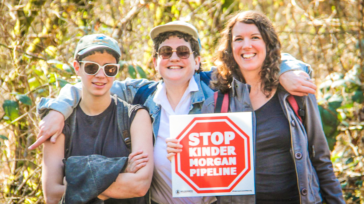 Aimee, Andy and Emily at Kwemecnewtxw, #ProtectTheInlet