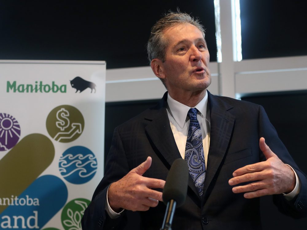 Premier Brian Pallister speaks during an announcement on Conservation Trust projects, at the Qualico Family Centre in Assiniboine Park in Winnipeg on Mon., April 15, 2019. Kevin King/Winnipeg Sun/Postmedia Network