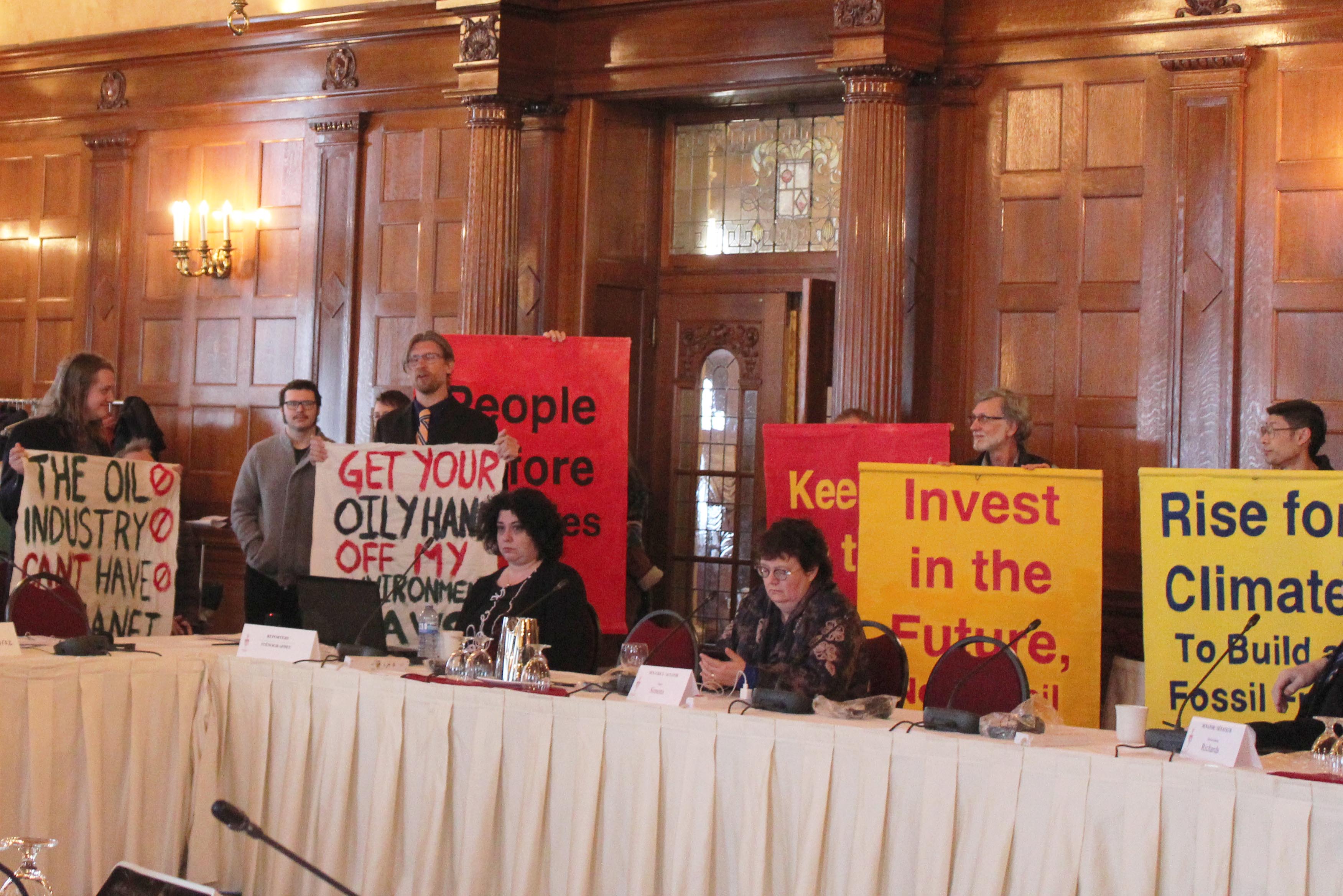 Protest at c-69 hearings in Winnipeg