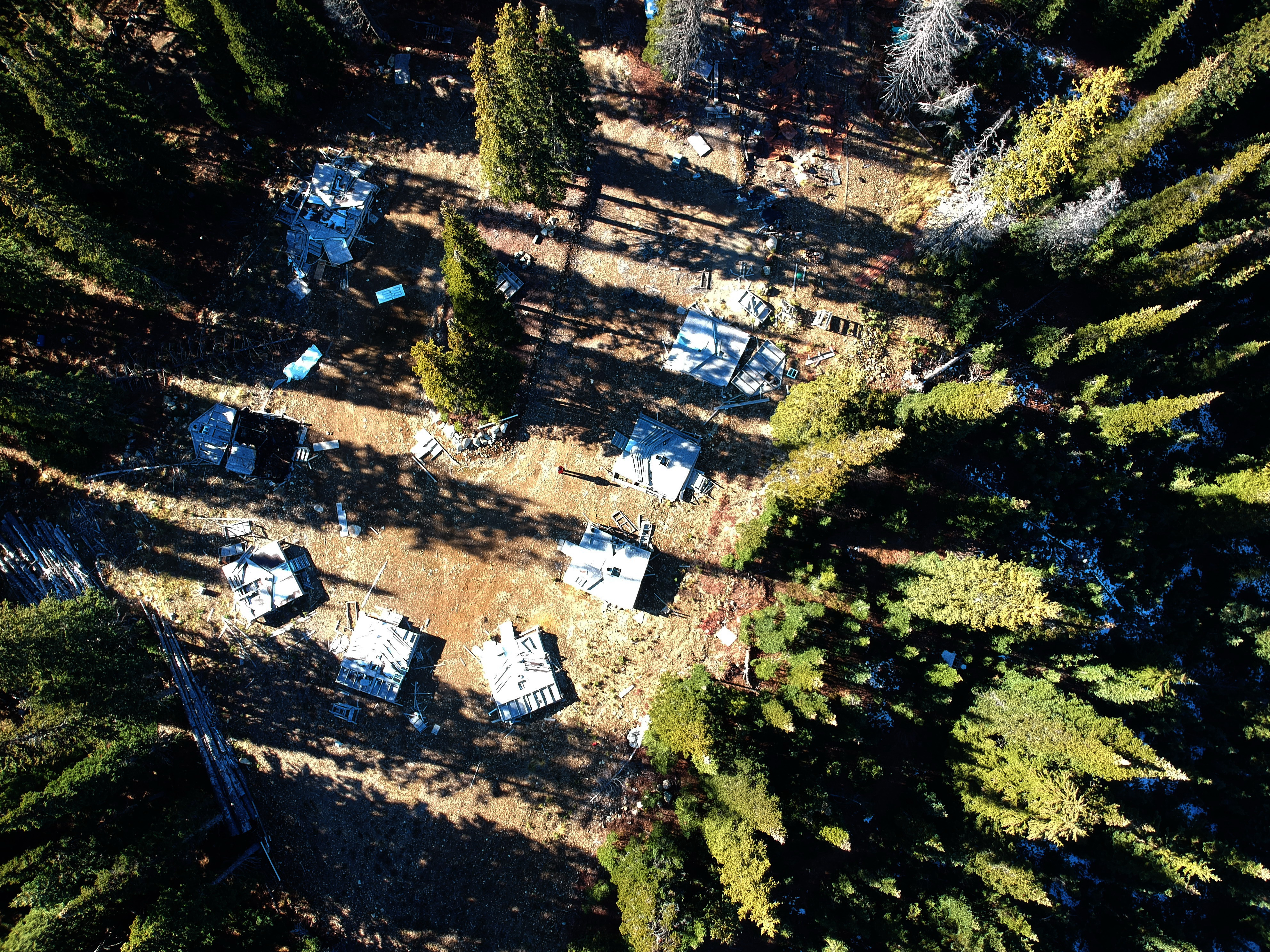 Abandoned mine camp in the Donut Hole