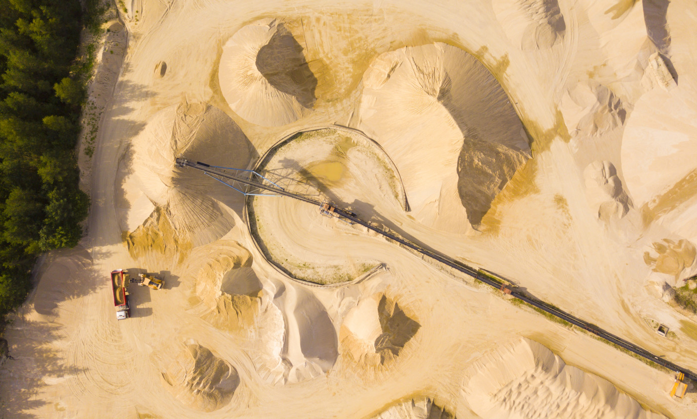 A frac sand mine as seen from the air. A frac sand mine proposed near the Hollow Water First Nation would involve the extraction of 1.2 million tonnes of sand each year for the 54-year lifespan of the project. Photo: Shutterstock