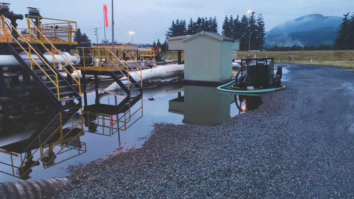 Trans Mountain posted this photo of the Sumas Pump Station prior to clean-up efforts. Photo: Trans Mountain pipeline