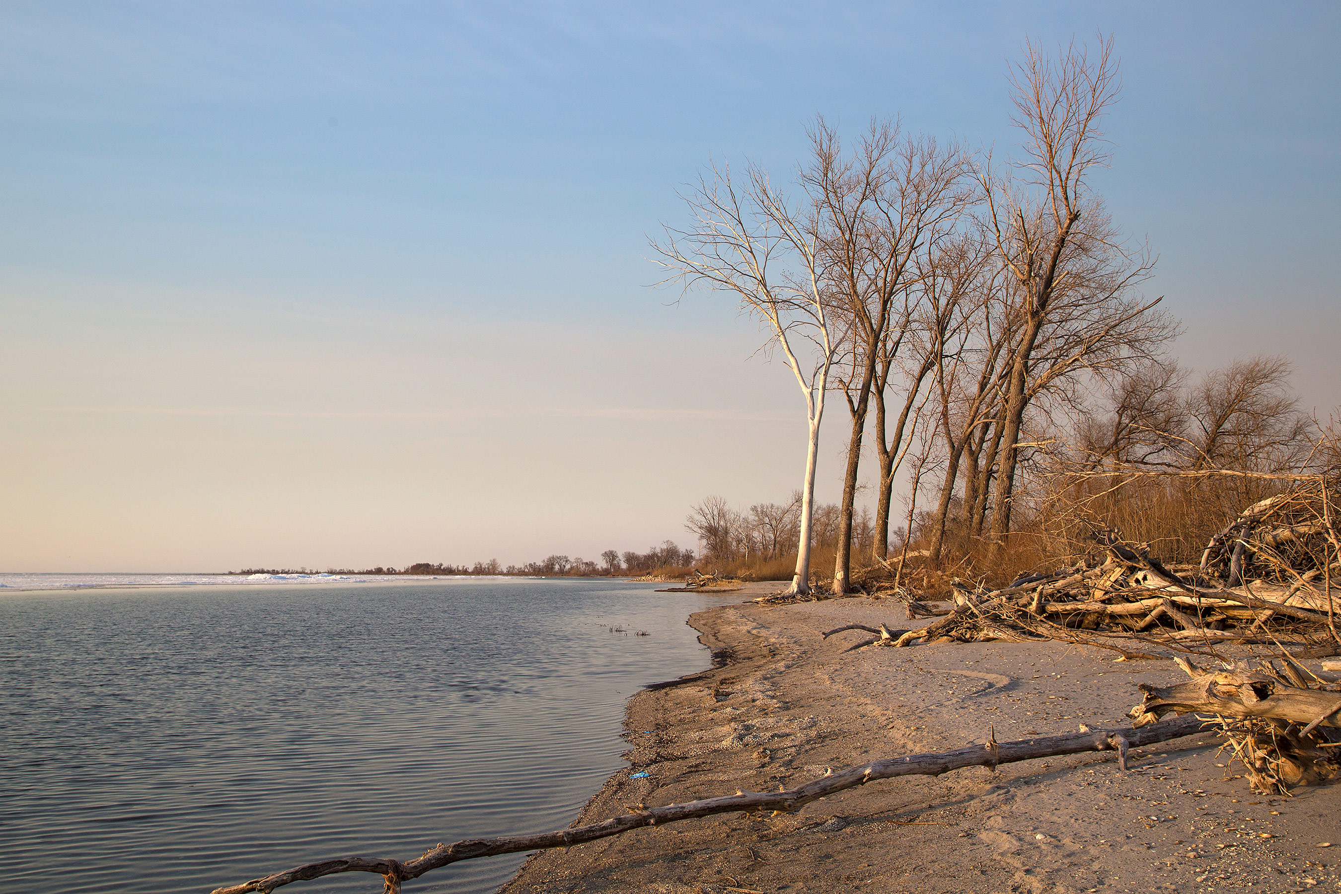 Spring sunset on the shores of St. Ambroise Provincial Park