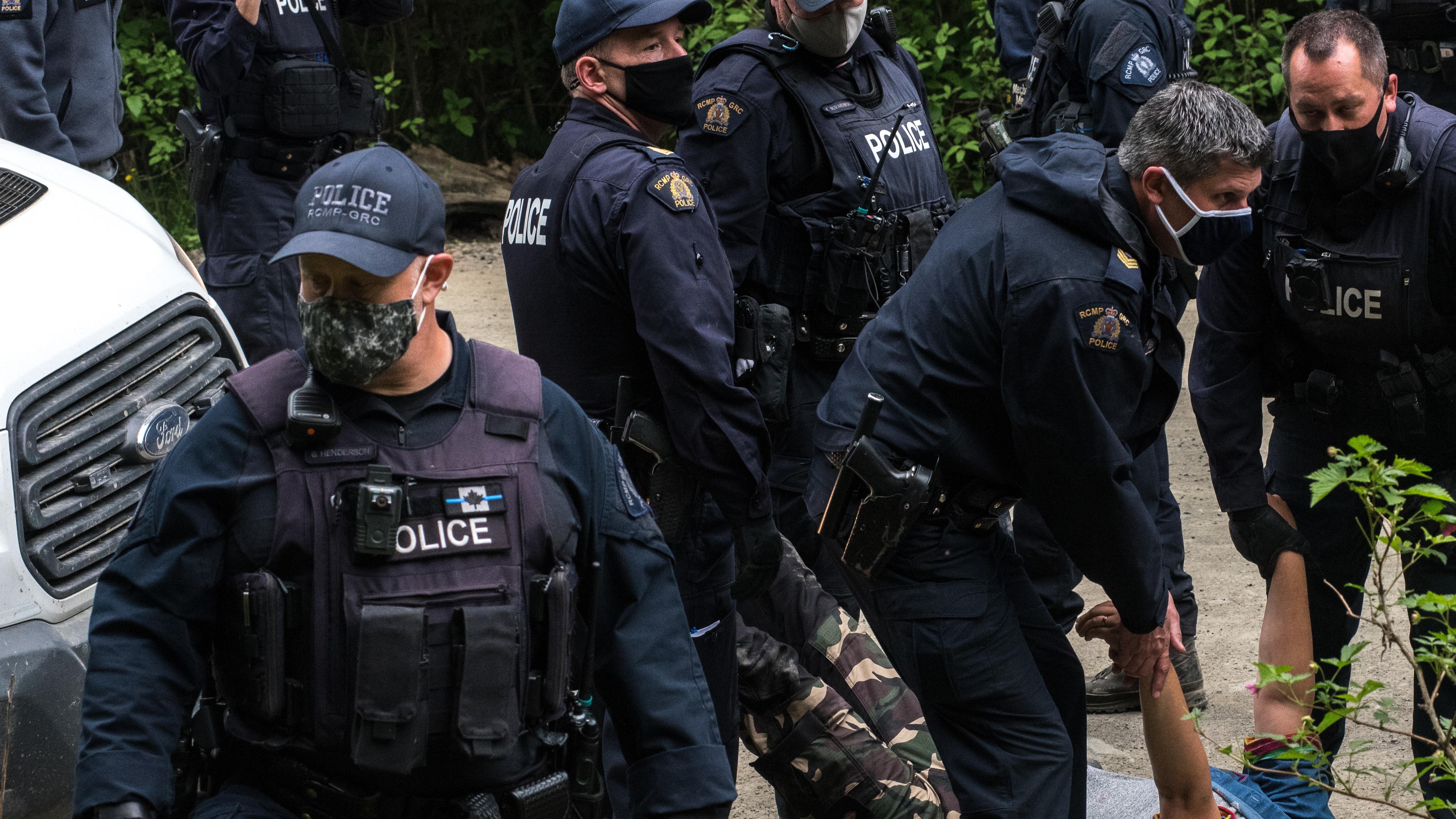 RCMP arresting a protester (Photo: Mike Graeme)