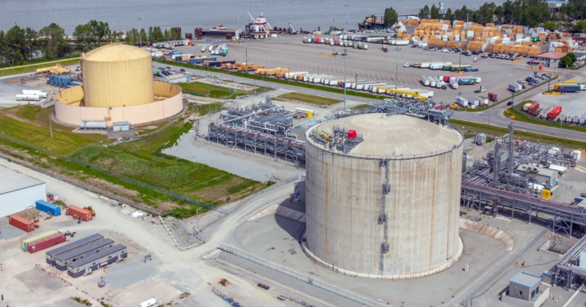 An aerial shot of Tilbury LNG. End of image description. 