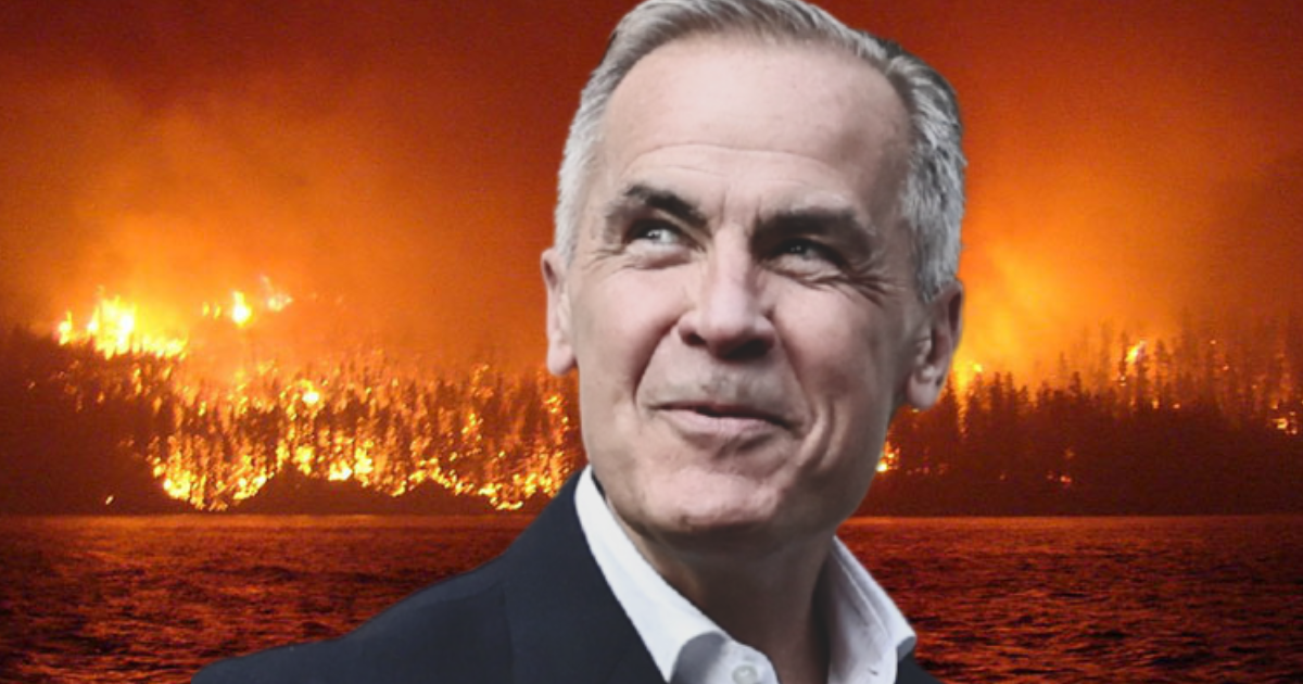 Photos: Mark Carney (Simon Dawson, CC by 2.0); Ashcroft Reserve Wildfire (Shawn Cahill)