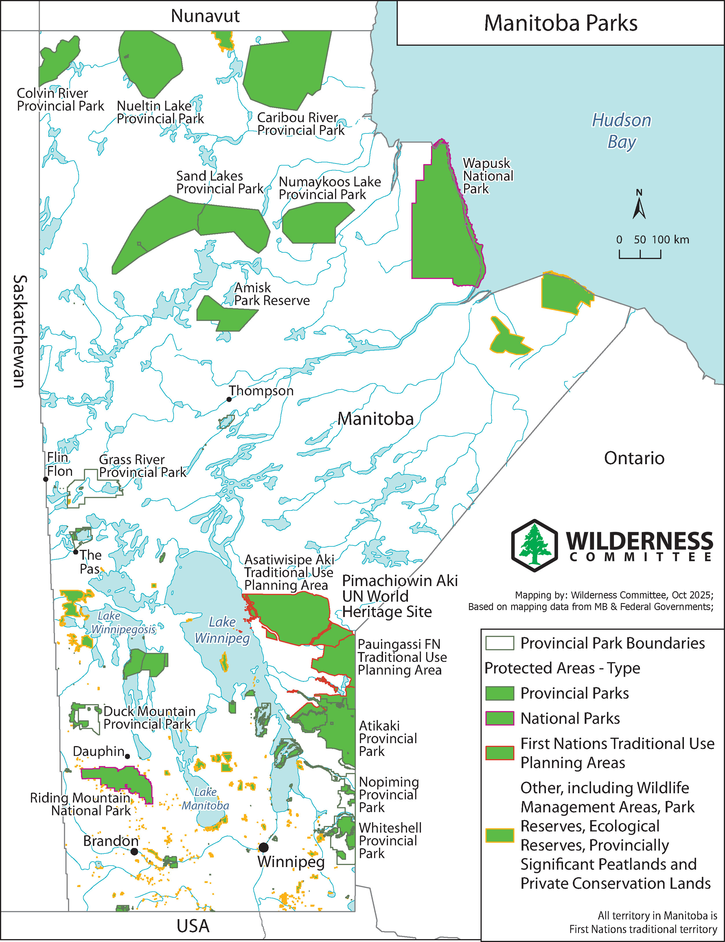 Manitoba Parks and Protected Areas Map