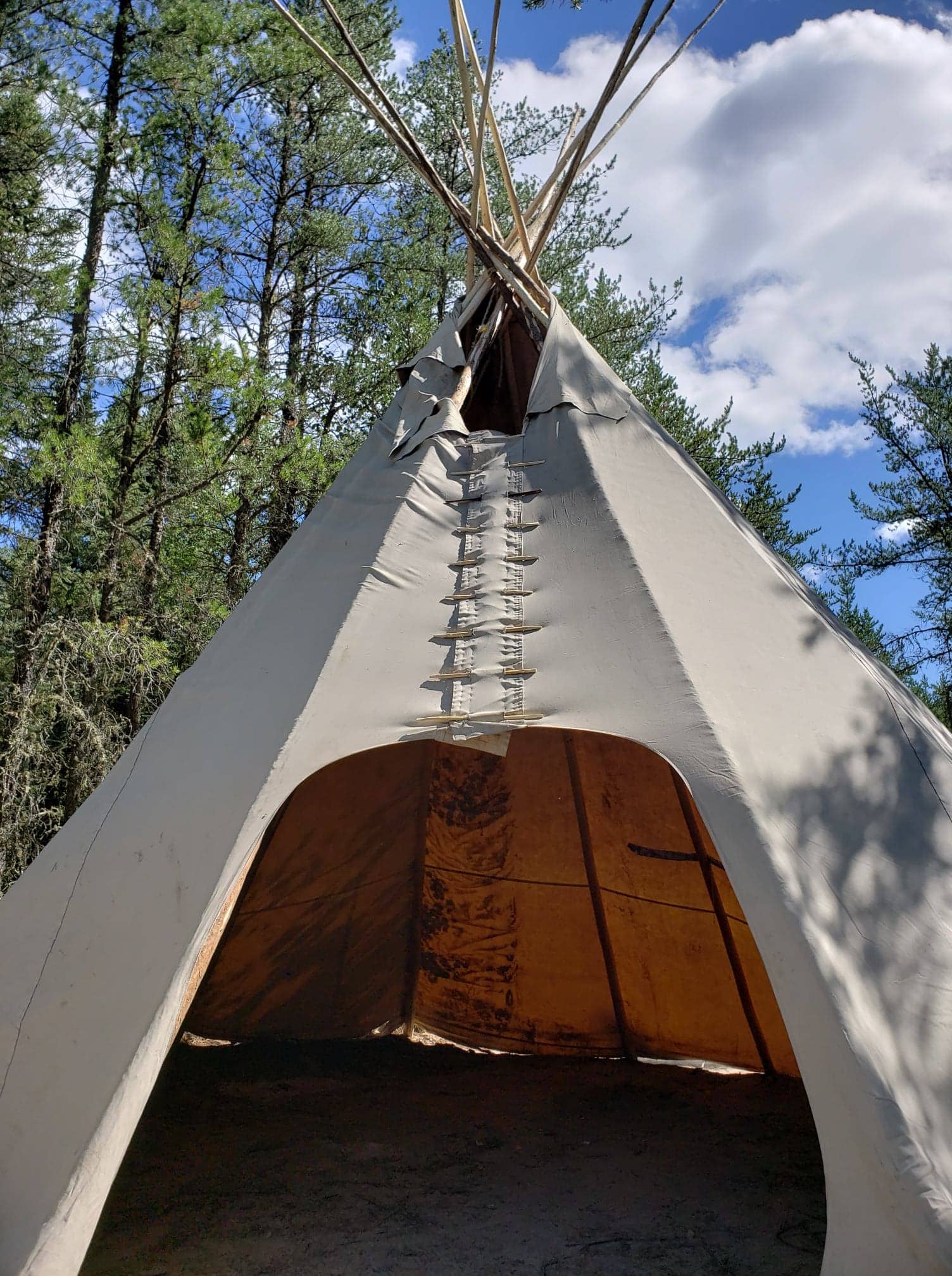 A teepee at Camp Morning Star. Photo: Reg Simard