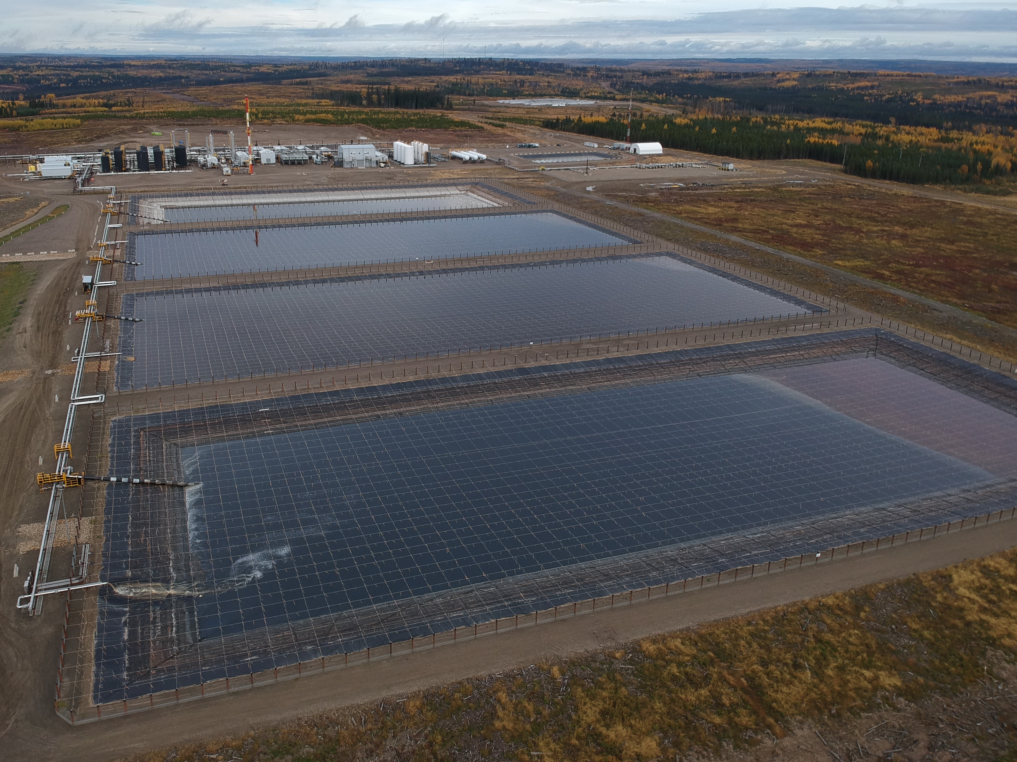 ConocoPhillips wastewater ponds at the company’s Montney gas plant.