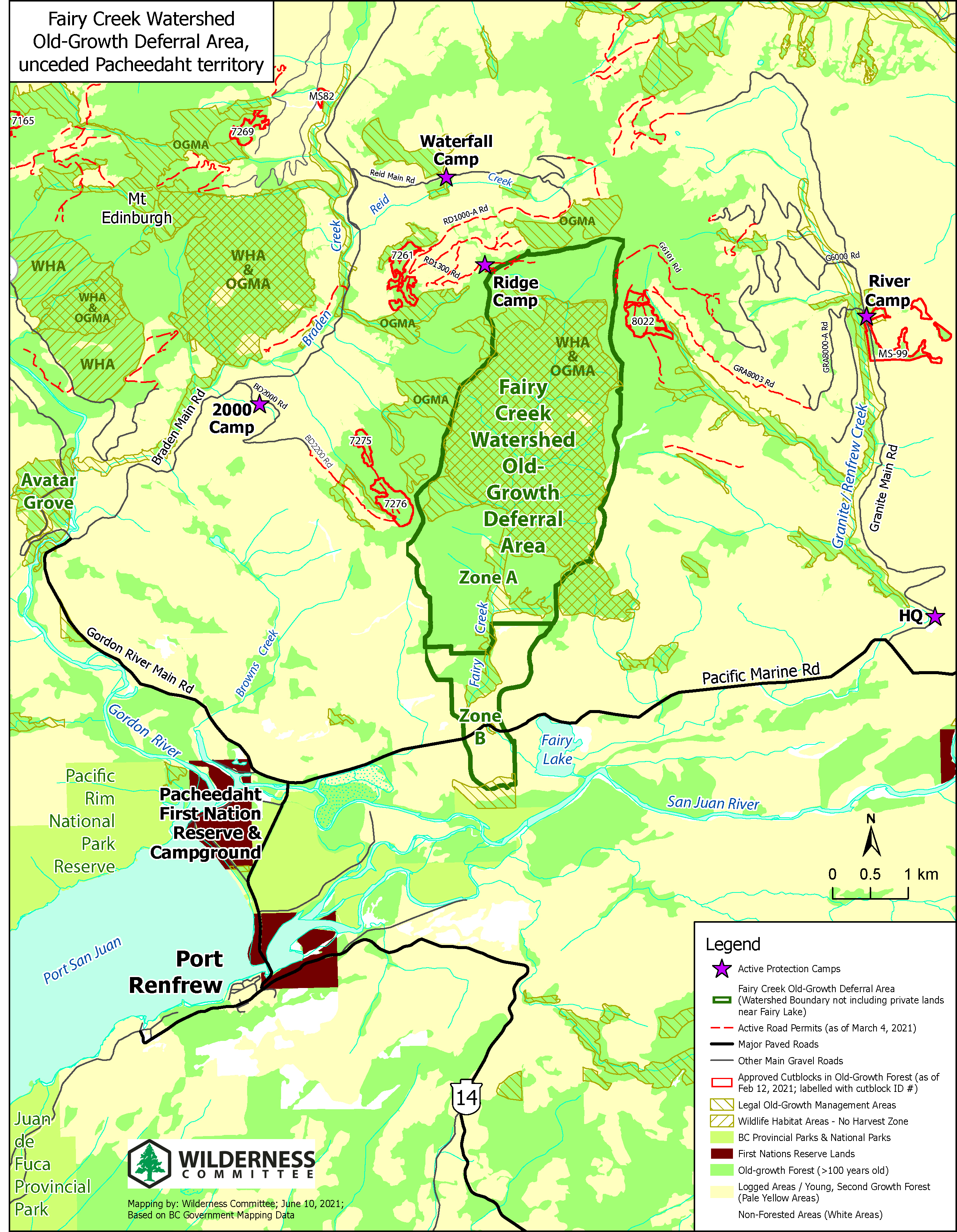 Fairy Creek deferral area map