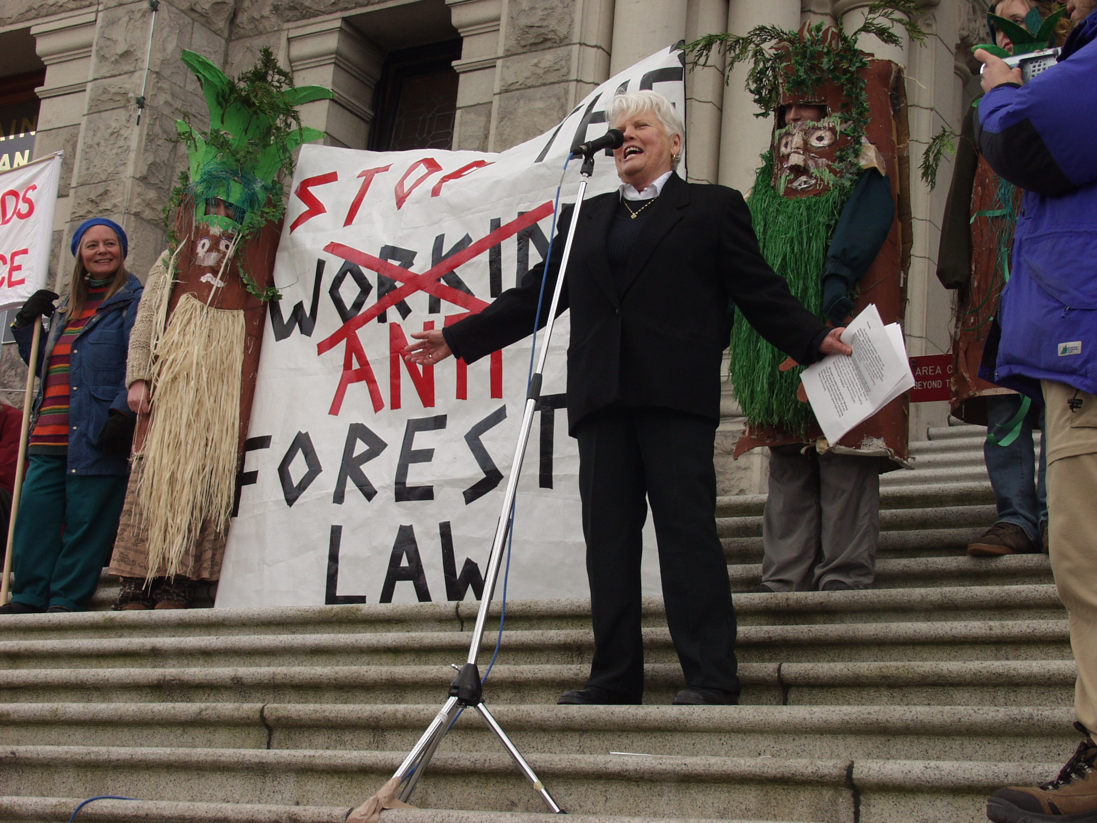 Wilderness Committee protests the working forests model in 2003.