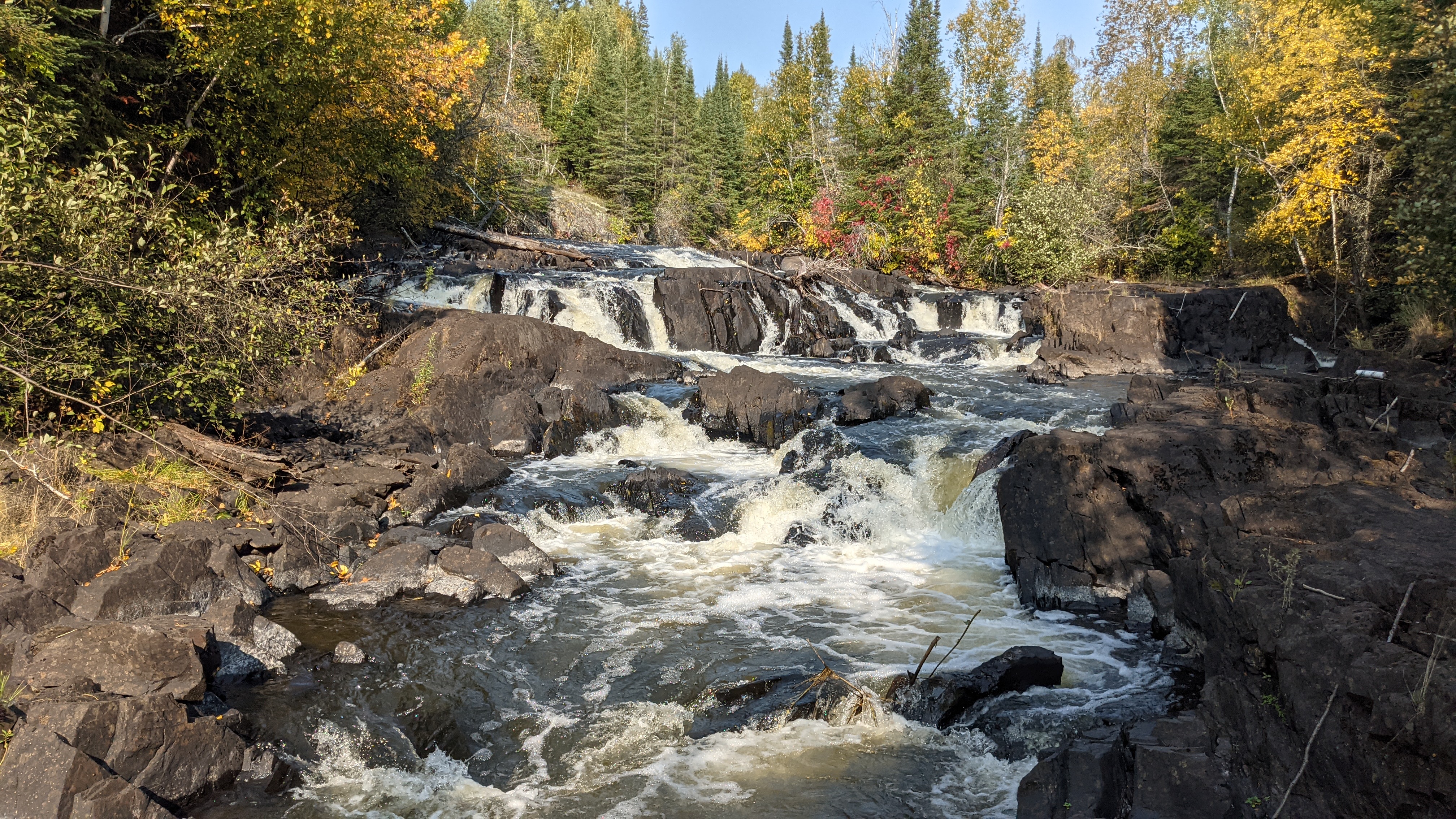 A rocky waterfall on the lower Bird River