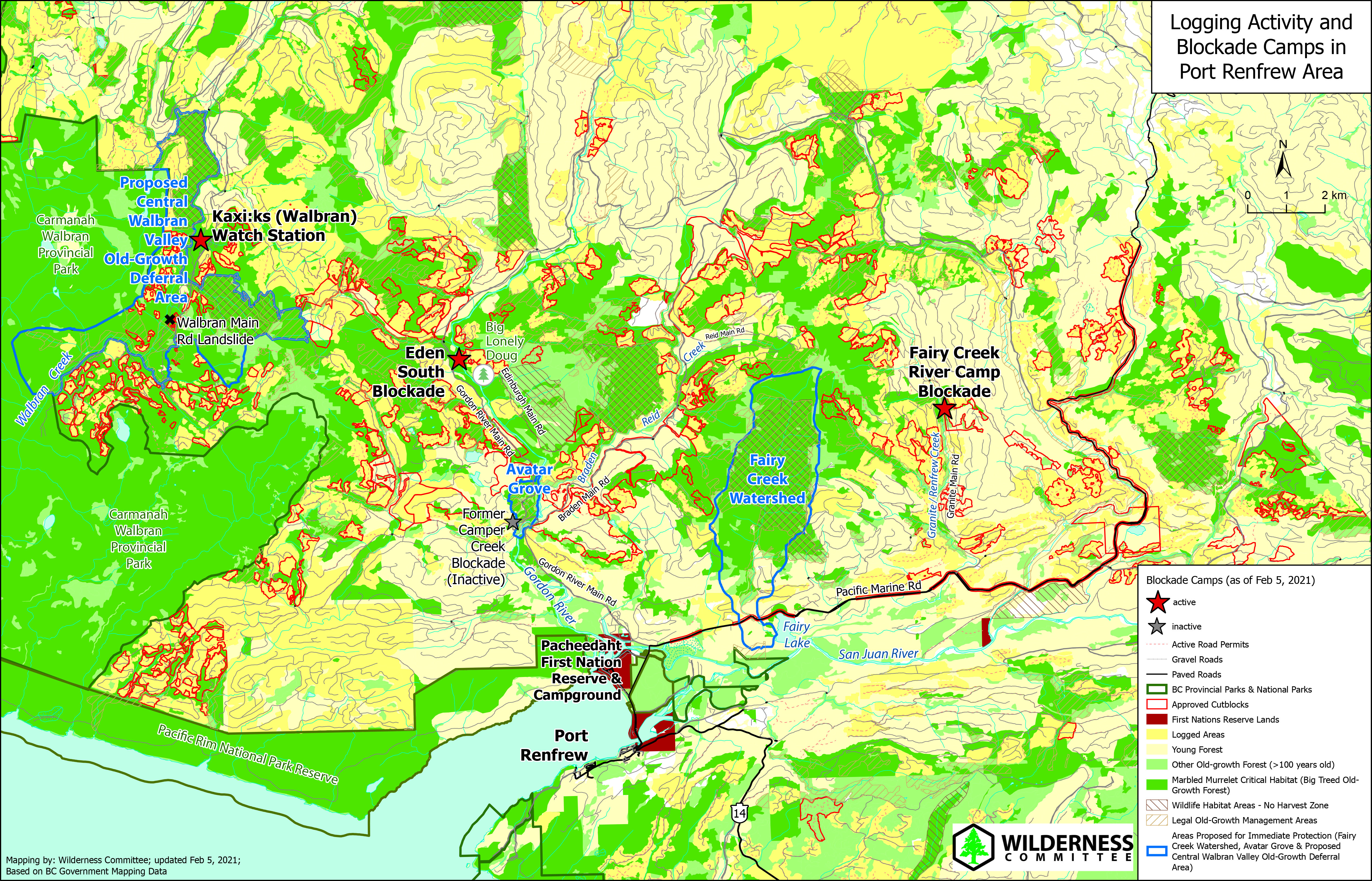 PortRenfrewArea_Old-GrowthLoggingBlockades_Map