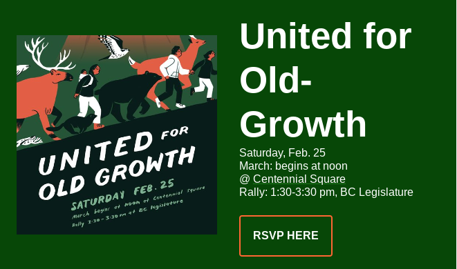 united we stand old-growth rally RSVP short banner