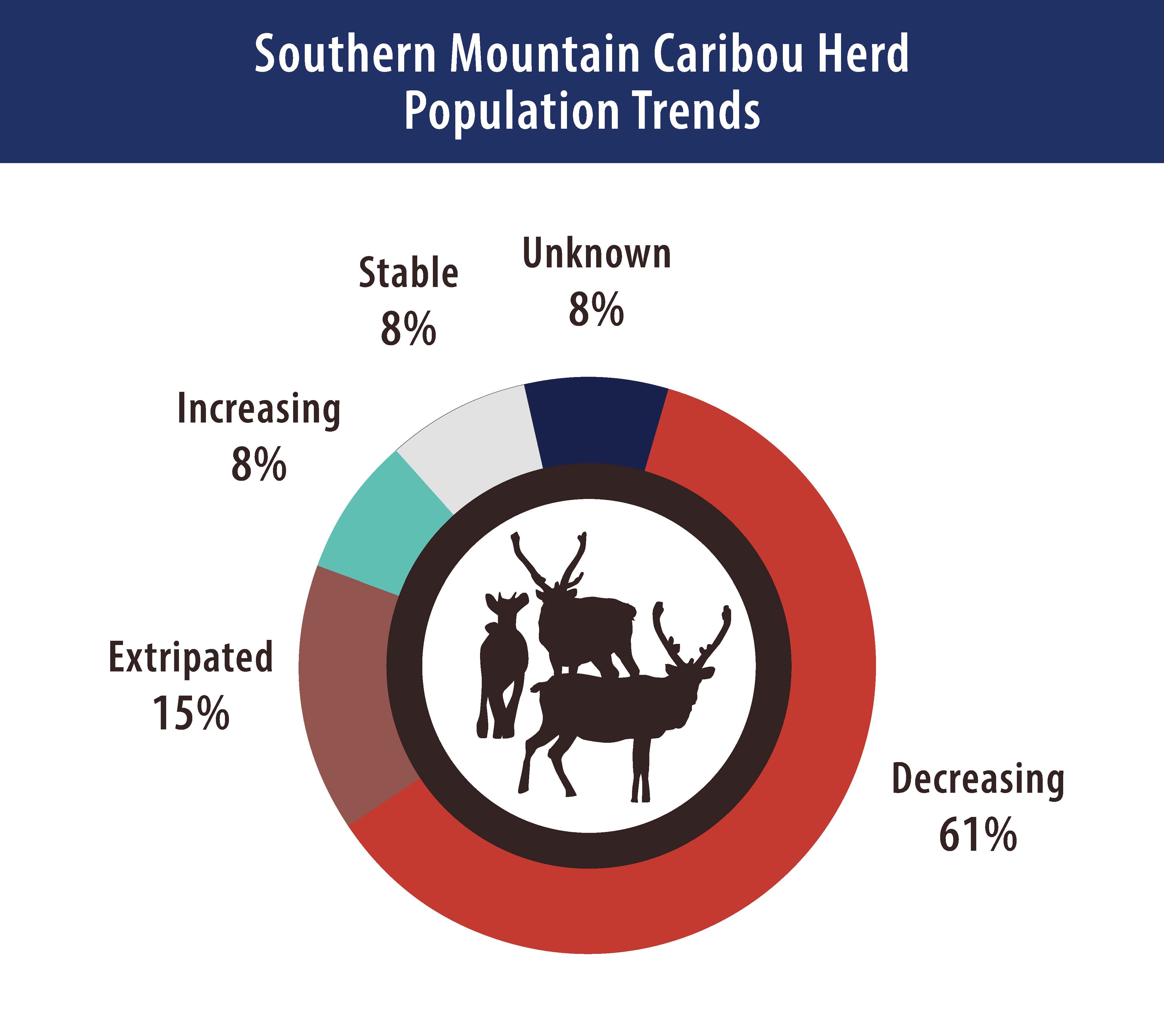A breakdown of the population trends for all southern mountain caribou herds