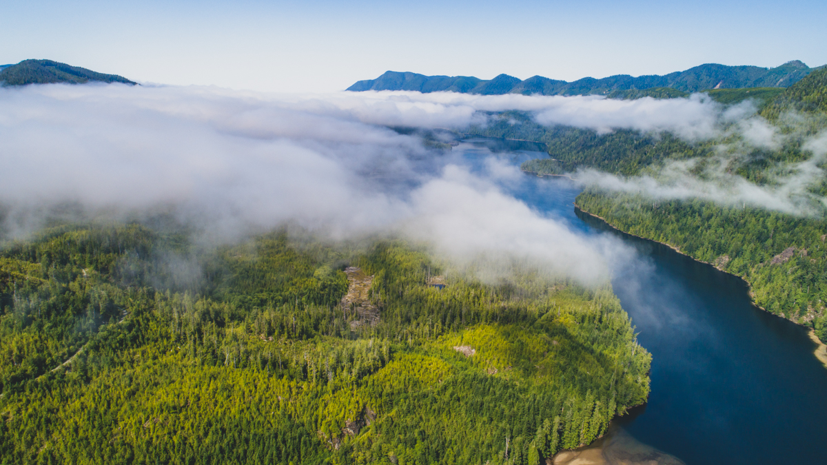 drone shot sky