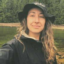 Charlotte Dawe on the seashore