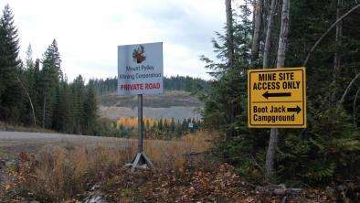 Road to Mount Polley Mine