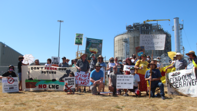 Protest to stop Tilbury LNG on the Fraser River