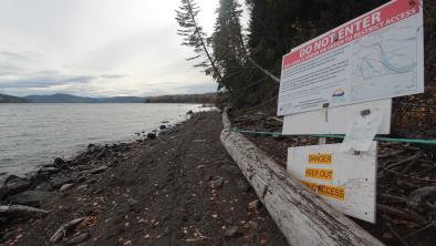 Mount Polley copper mine tailings pond breech disaster area 