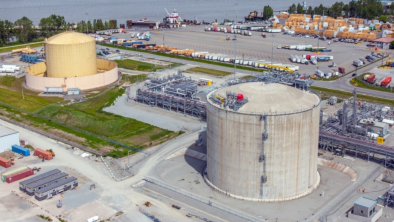 An aerial shot of Tilbury LNG. End of image description. 