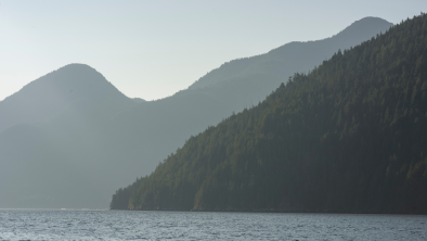 A shot of mountains and rivers on Nootka Island. End of image description.