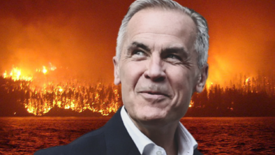 Photos: Mark Carney (Simon Dawson, CC by 2.0); Ashcroft Reserve Wildfire (Shawn Cahill) 
