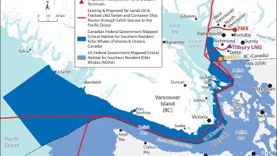 Southern Resident Killer Whales Critical Habitat and Impacts Map