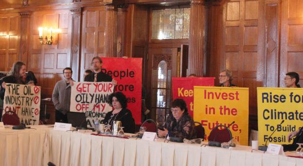 Protest at c-69 hearings in Winnipeg