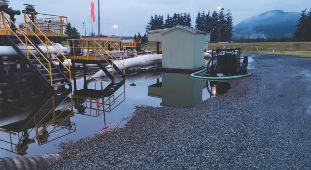 Trans Mountain posted this photo of the Sumas Pump Station prior to clean-up efforts. Photo: Trans Mountain pipeline