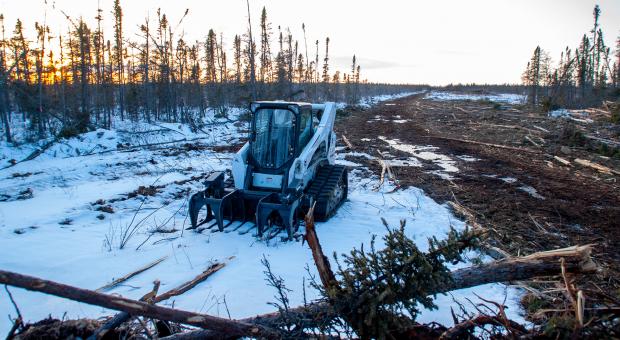 Bulldozing in a peatbog