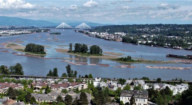 Clouds over the Fraser River at New Westminster. Wilderness Committee file photo.