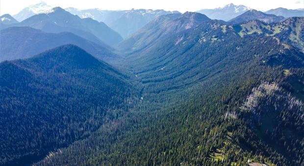 The coast mountains where the Skagit river begins