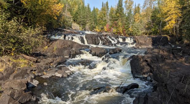 A rocky waterfall on the lower Bird River