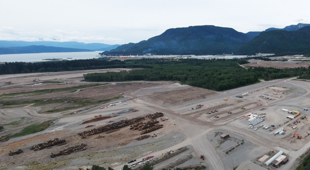 Panorama of LNG Canada site, Kitimat in 2019