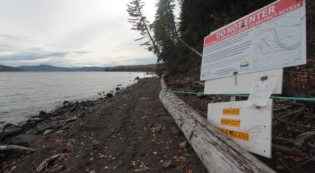 Mount Polley copper mine tailings pond breech disaster area 