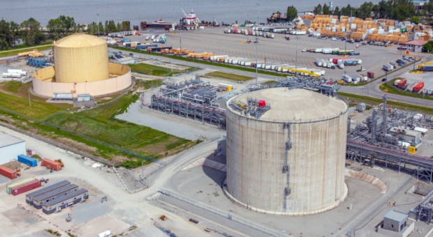 An aerial shot of Tilbury LNG. End of image description. 