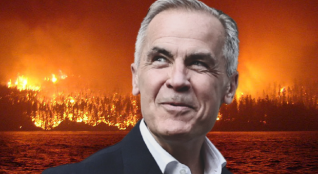 Photos: Mark Carney (Simon Dawson, CC by 2.0); Ashcroft Reserve Wildfire (Shawn Cahill) 