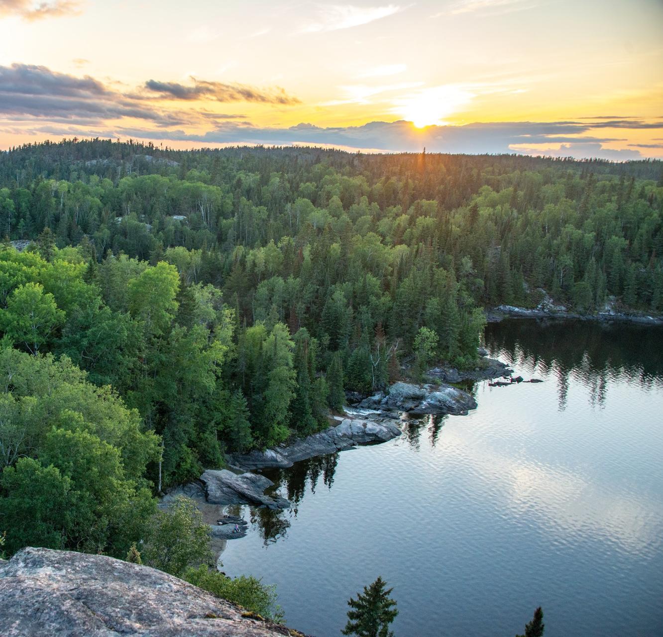 Landscape image of sunset at Tulabi Bird Lake, MB
