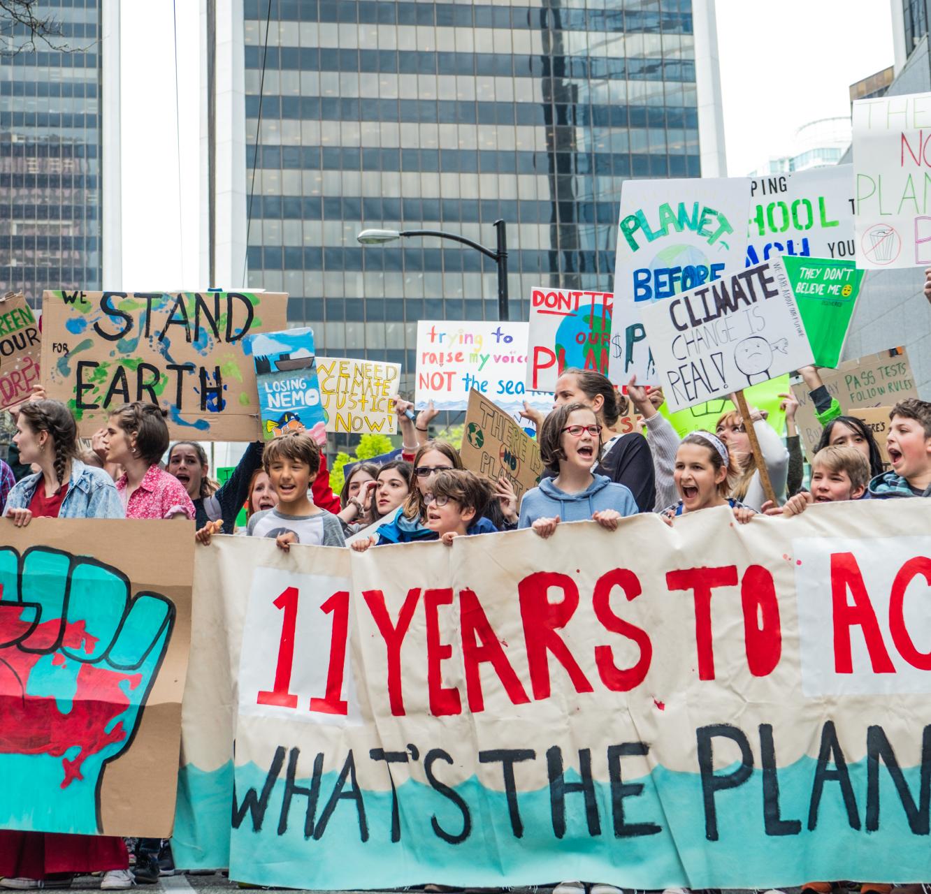 Youth protesting for the climate