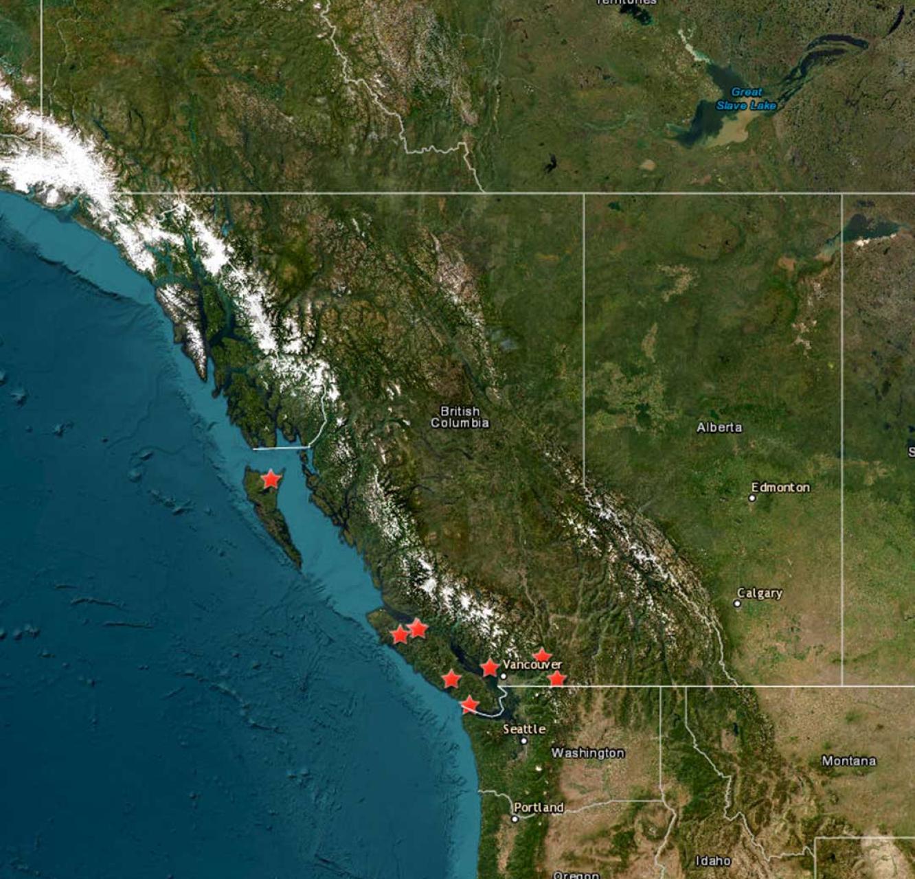 A map of logging hotspots from BC Timber Sales