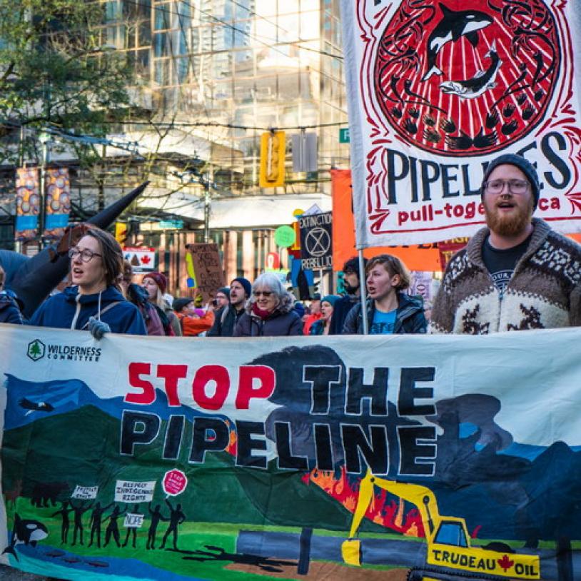 Protesting Trans Mountain Pipeline expansion approval
