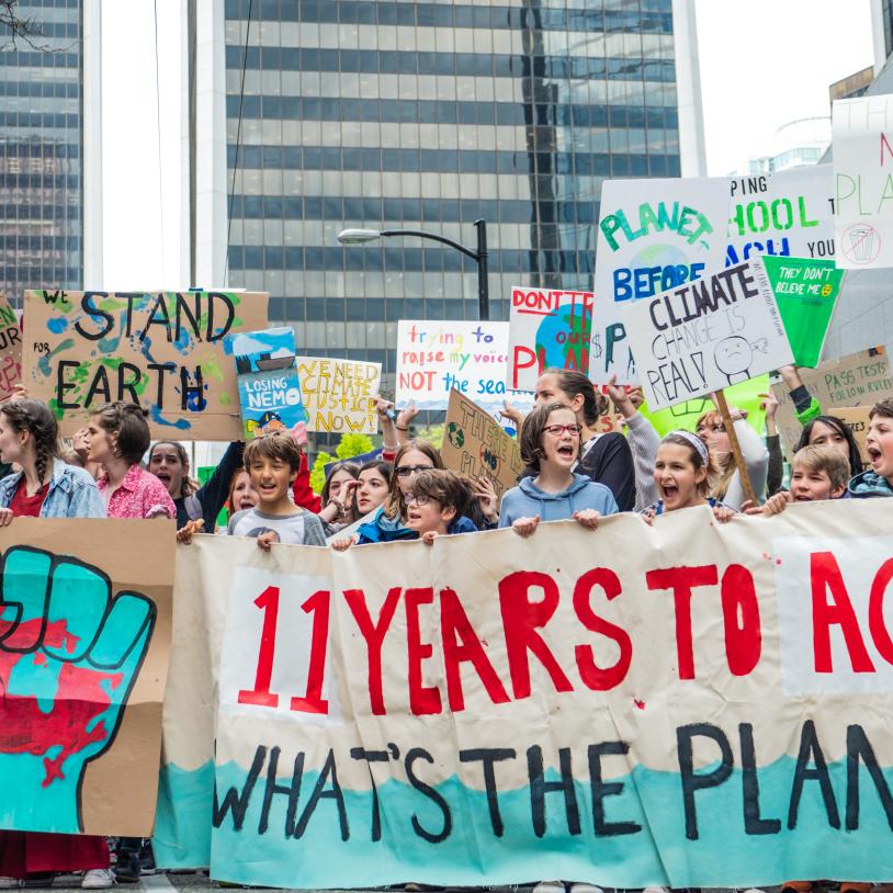 Youth protesting for the climate