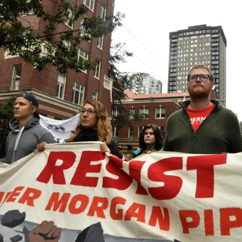 Marching in opposition to Kinder Morgan