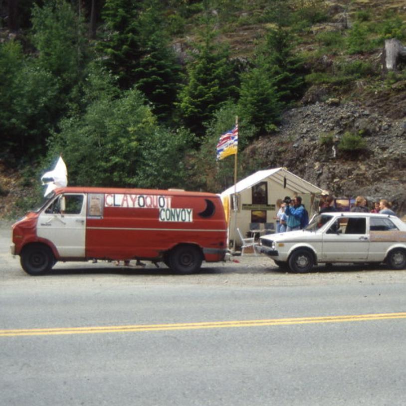 Clayoquot kiosk set up at Sutton Pass